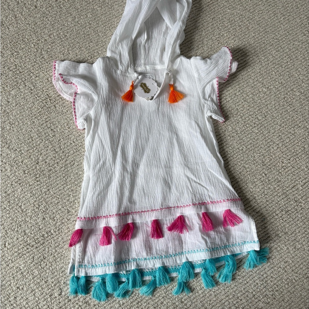 Mud Pie White Cover-Up with Tassels